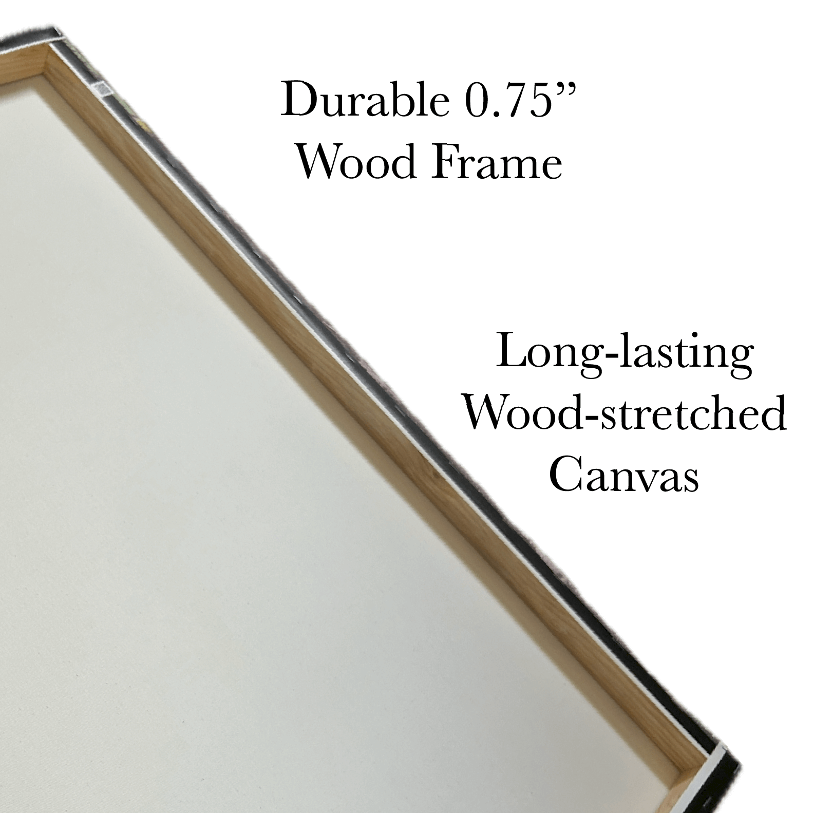 canvas print details wood frame 0.75"