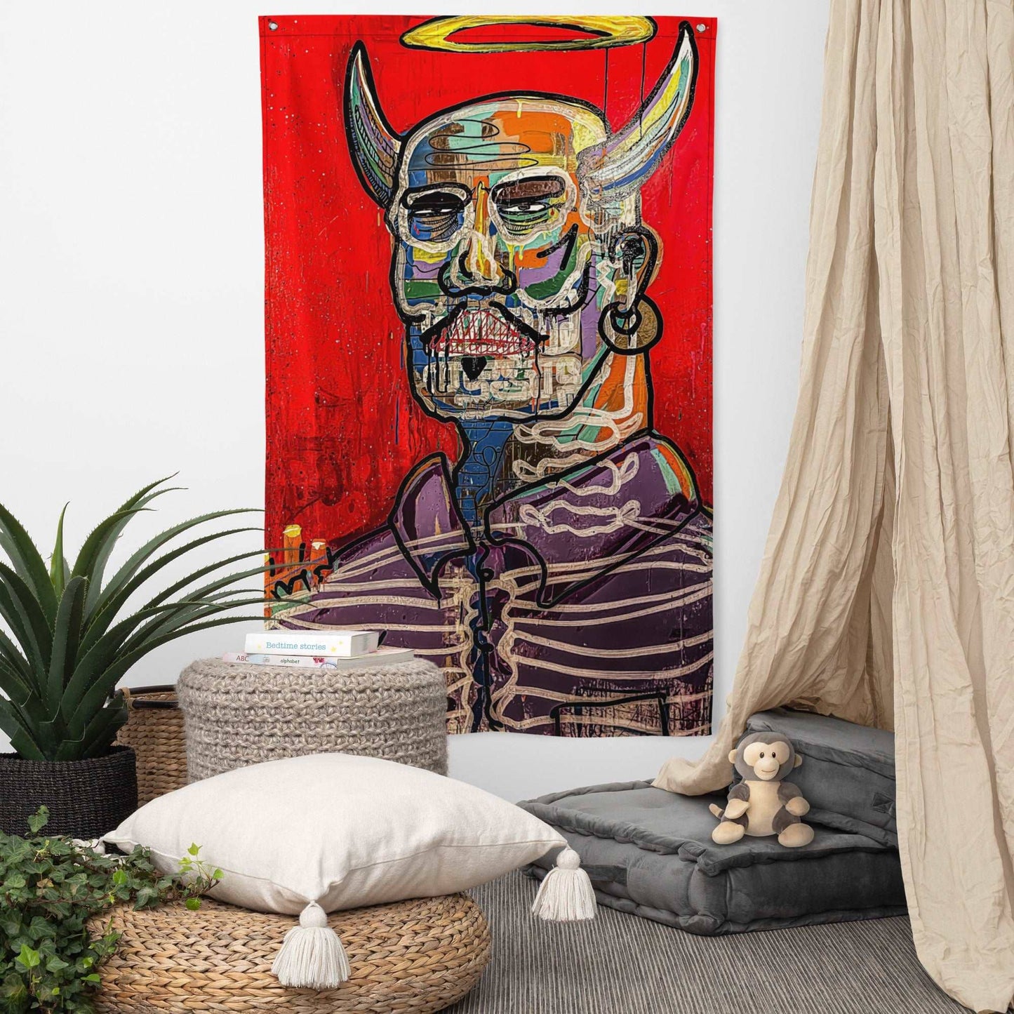 Devil in Disguise Indoor Design Tapestry Merch ElizondoCulture 
