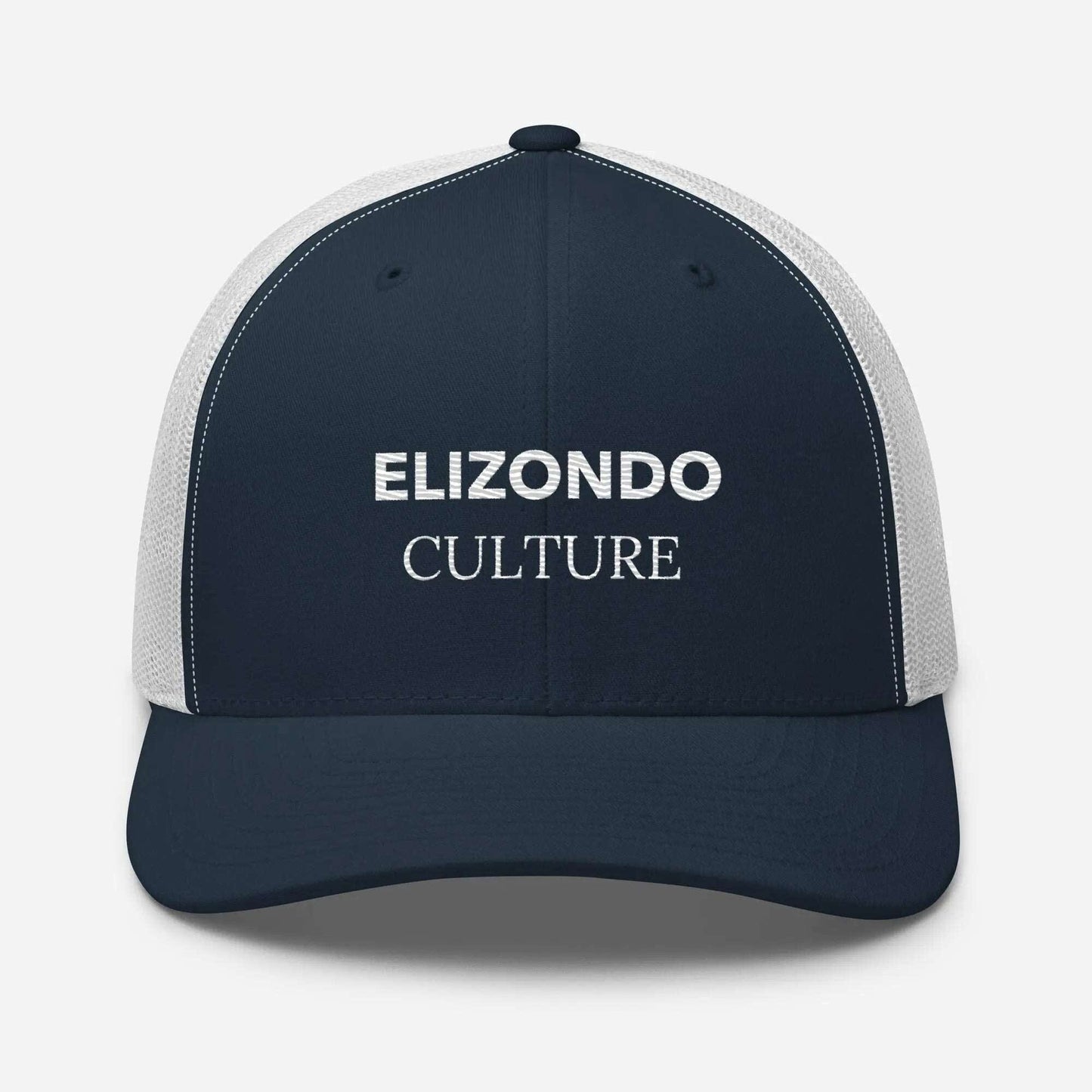 Elizondo Culture Mid-Profile Trucker Cap Merch ElizondoCulture Navy/ White 